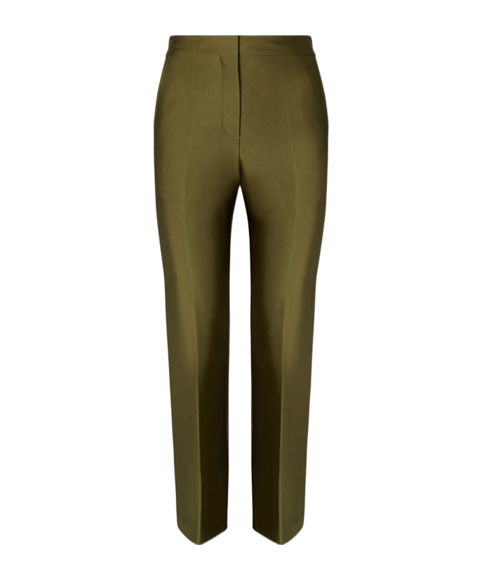 Shop Tory Burch Twill Trouser In Dark Olive