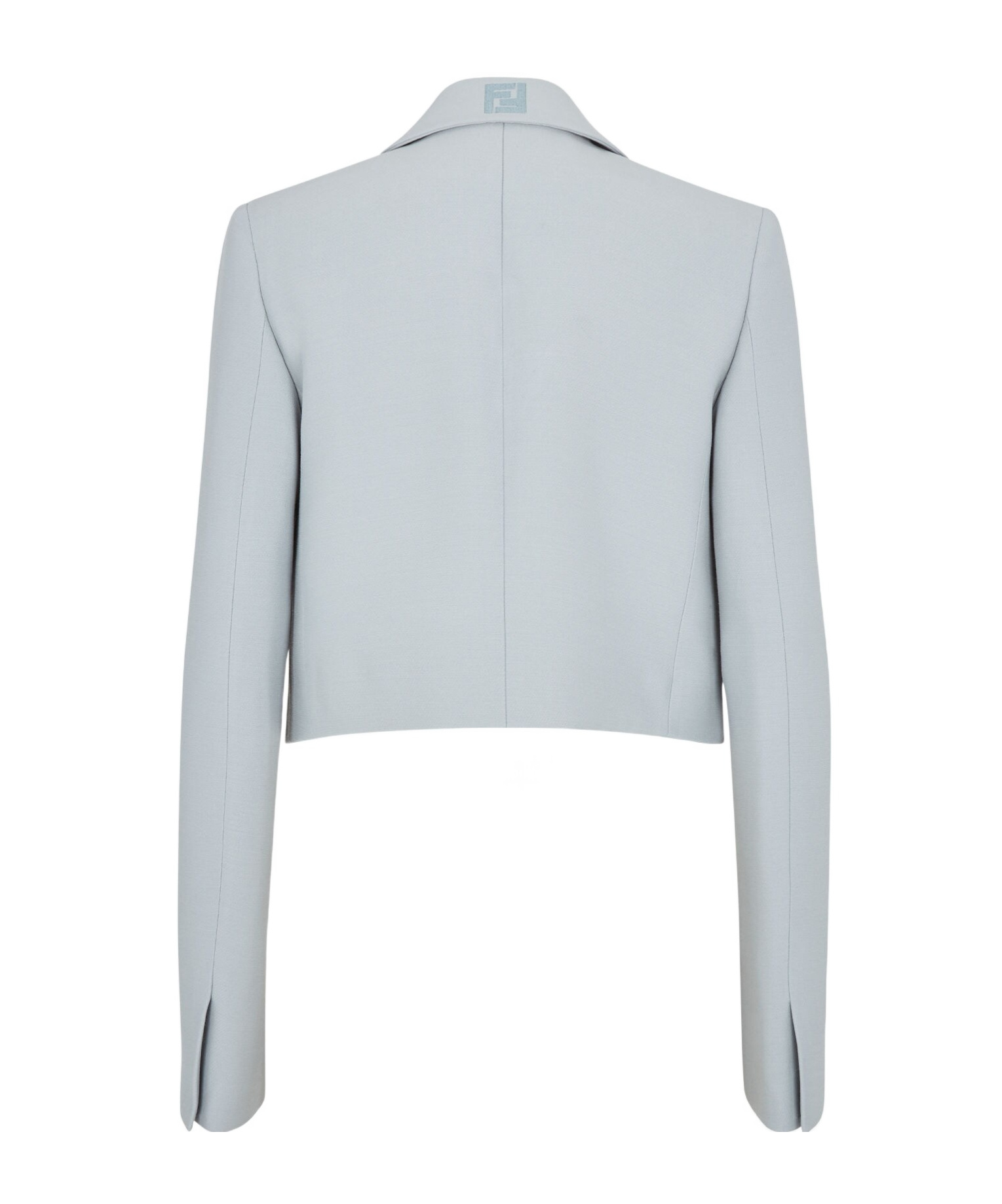 Fendi Cropped Single Breasted Blazer In White