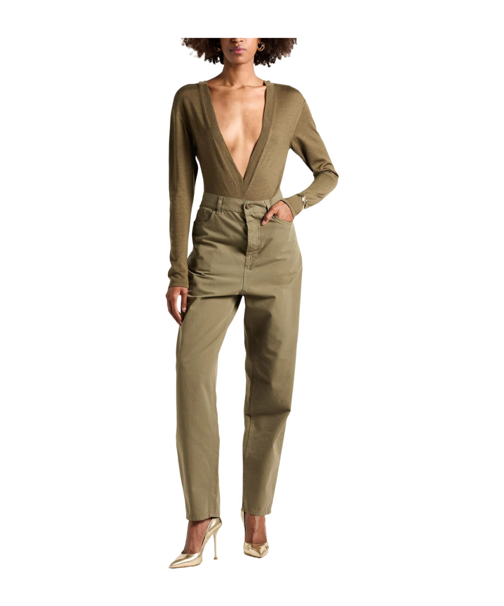 Saint Laurent Solid Color Bodysuits In Multi