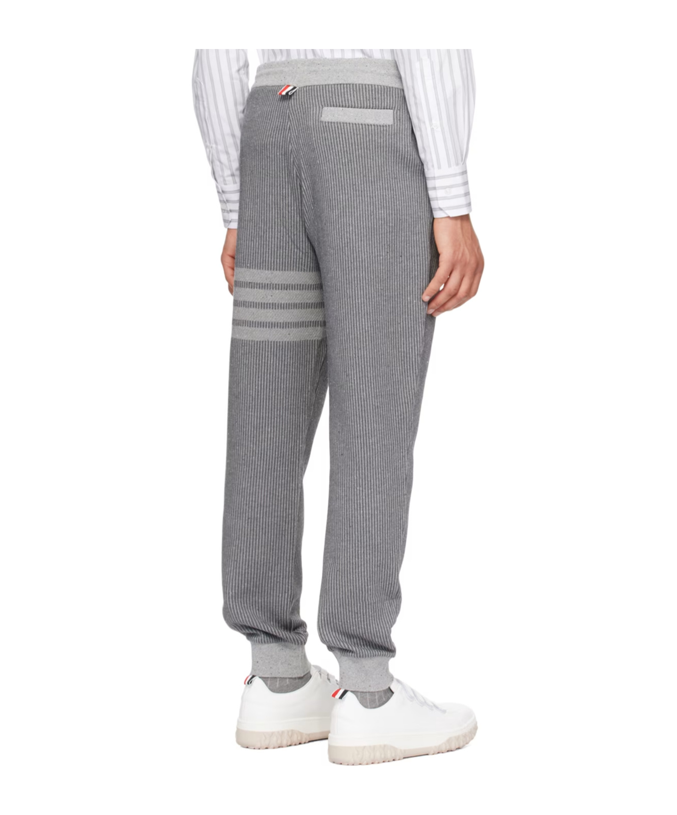 Thom Browne 4-bar Knitted Track Pants In Gray