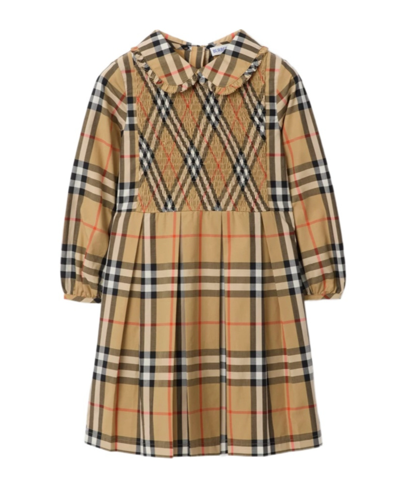 Burberry Check Cotton Poplin Dress In Multi