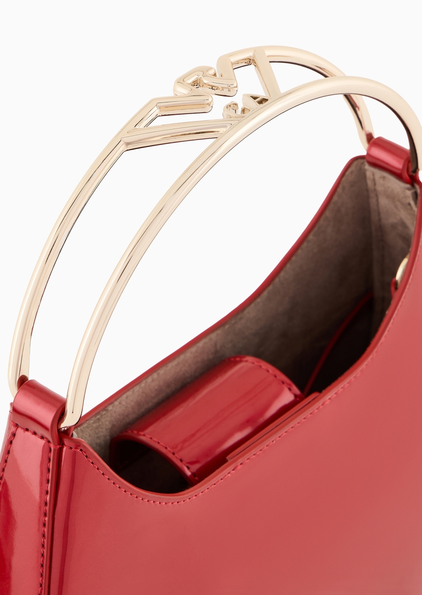 Emporio Armani Hobo Detachable Shoulder Strap Portable Cross-body Mini Bag In Red