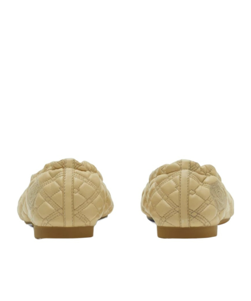 Burberry Sadler Quilted Leather Ballerina Flats In Nude