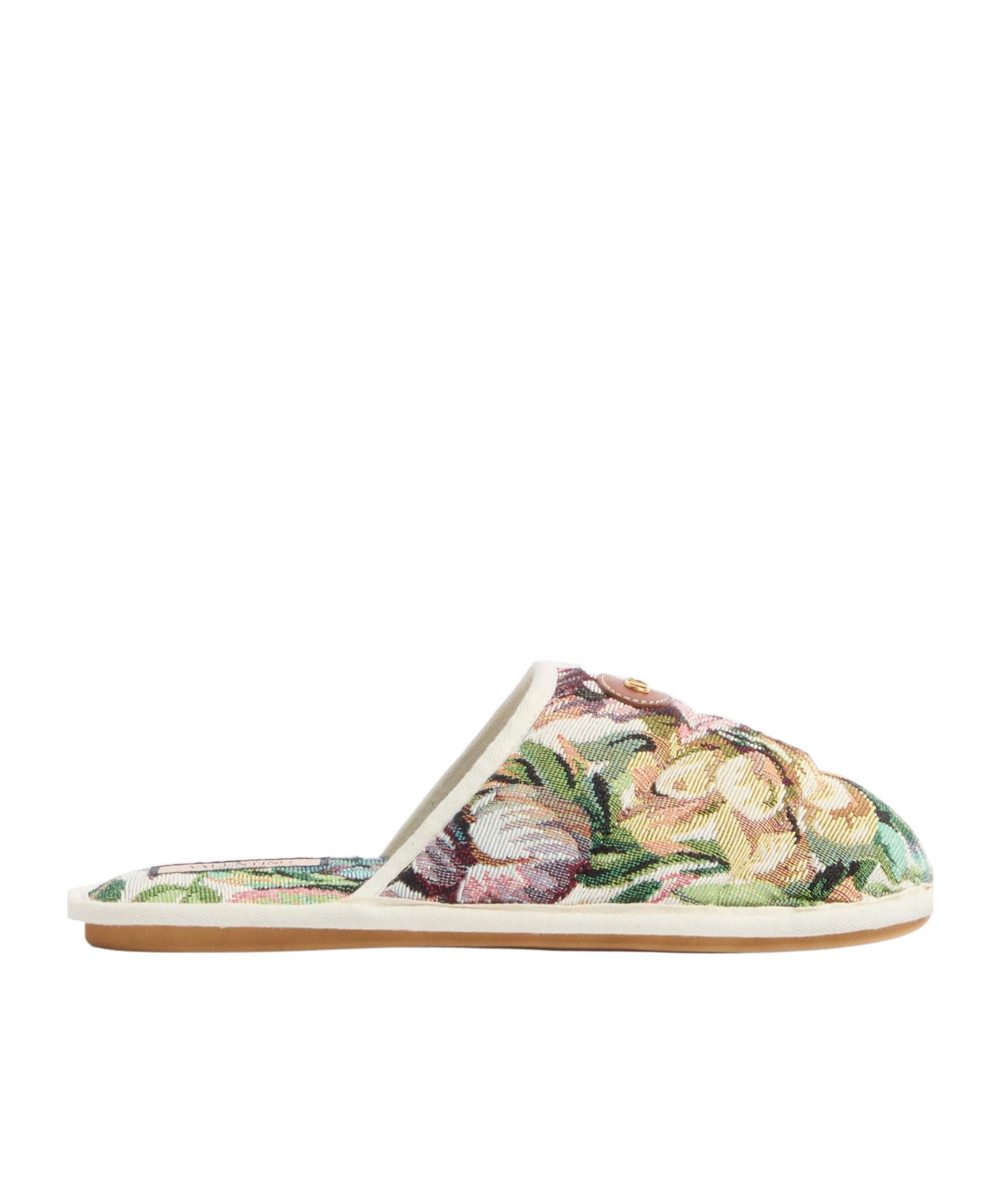 Valentino Round Head Slippers In Multicolor