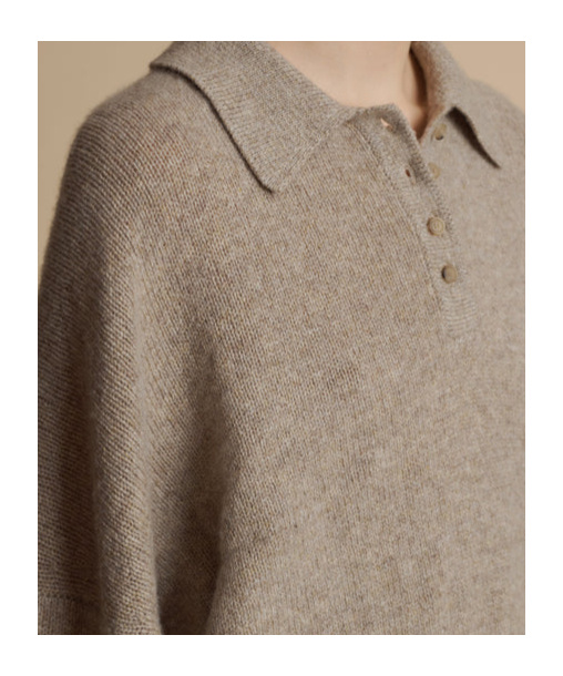 Khaite Rene Cashmere Blend Polo Jumper In Nude
