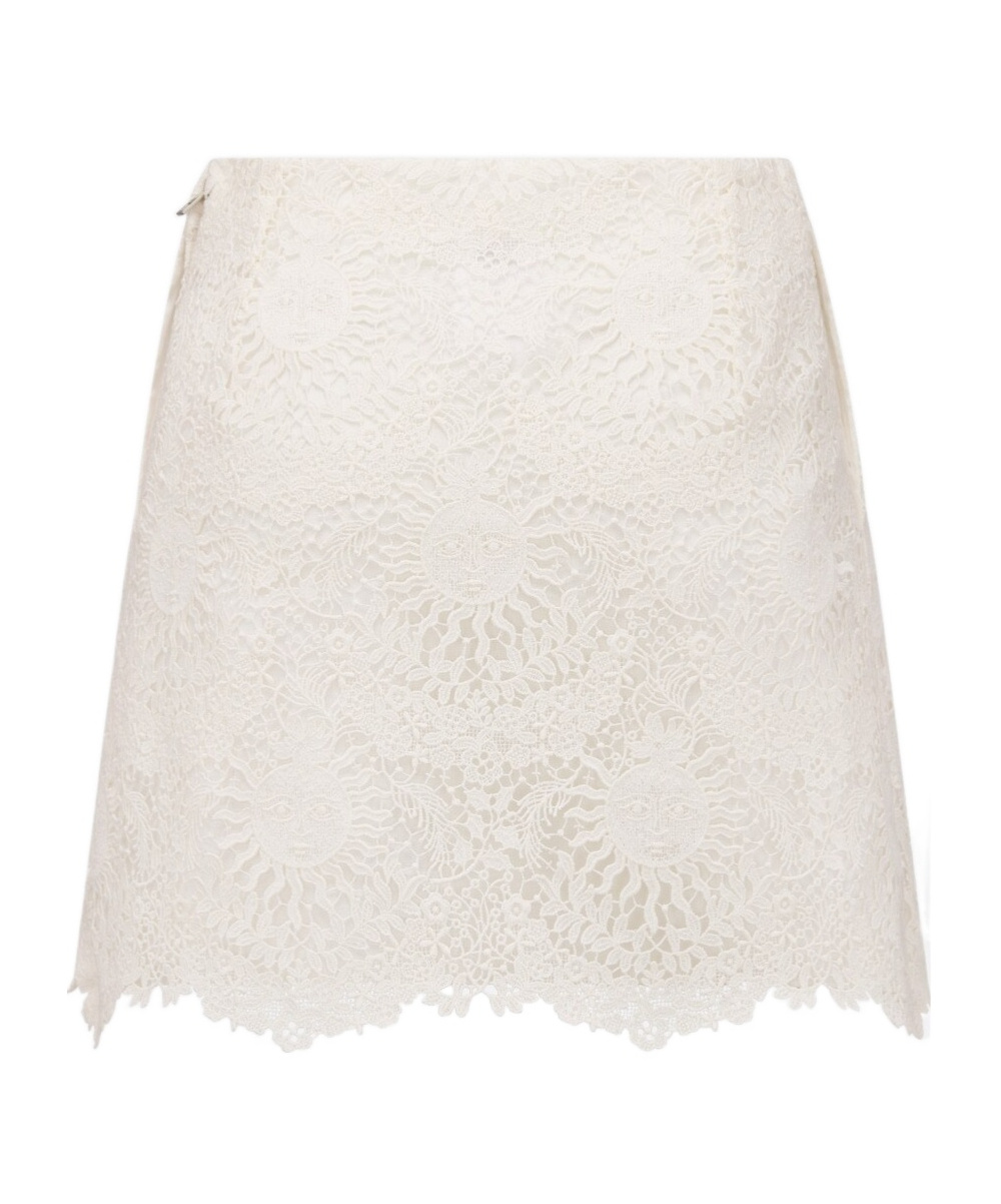 Dior Christian Iviera A-line Mini Skirt In White