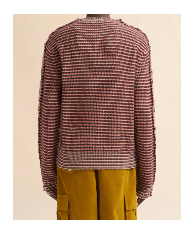 Marni Pink Striped Mohair Sweater In Pink
