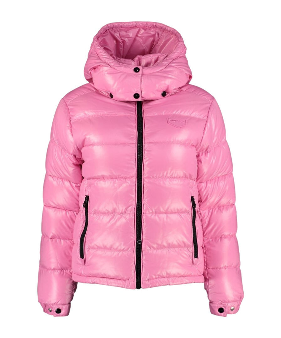 Duvetica Zippered Quilted Cotton Jacket In Pink