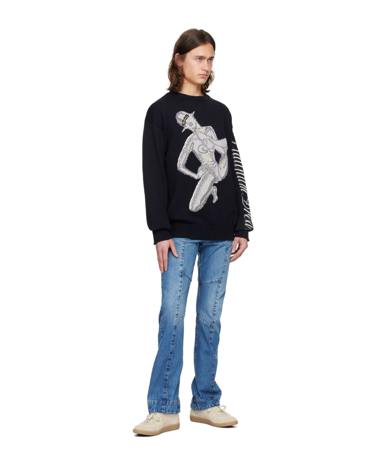 Stella Mccartney Black Embroidered Sweater In Black