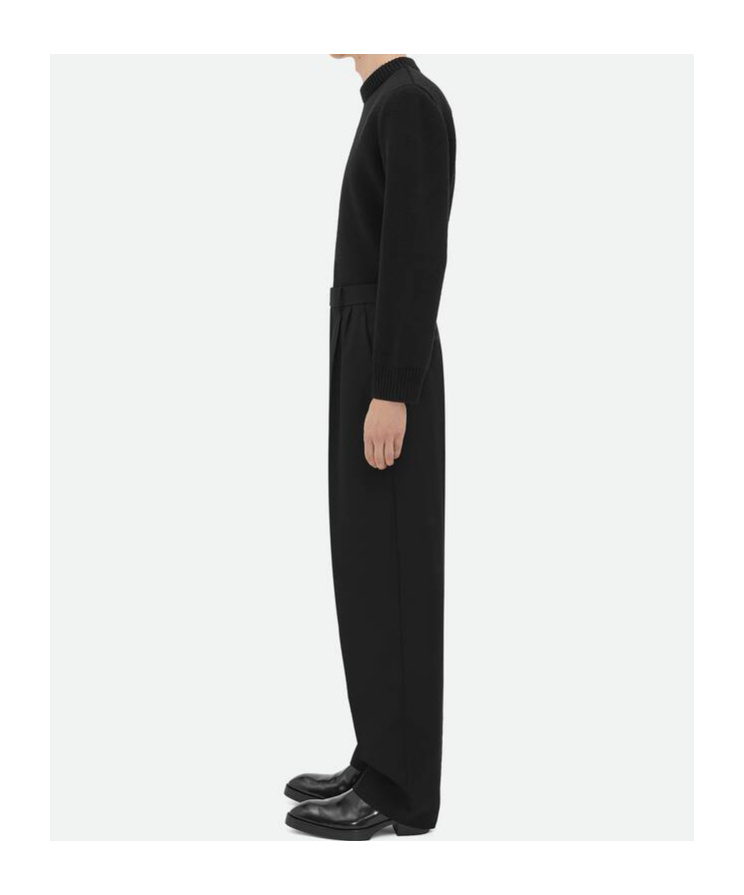 Bottega Veneta Wool Twill Trousers In Black