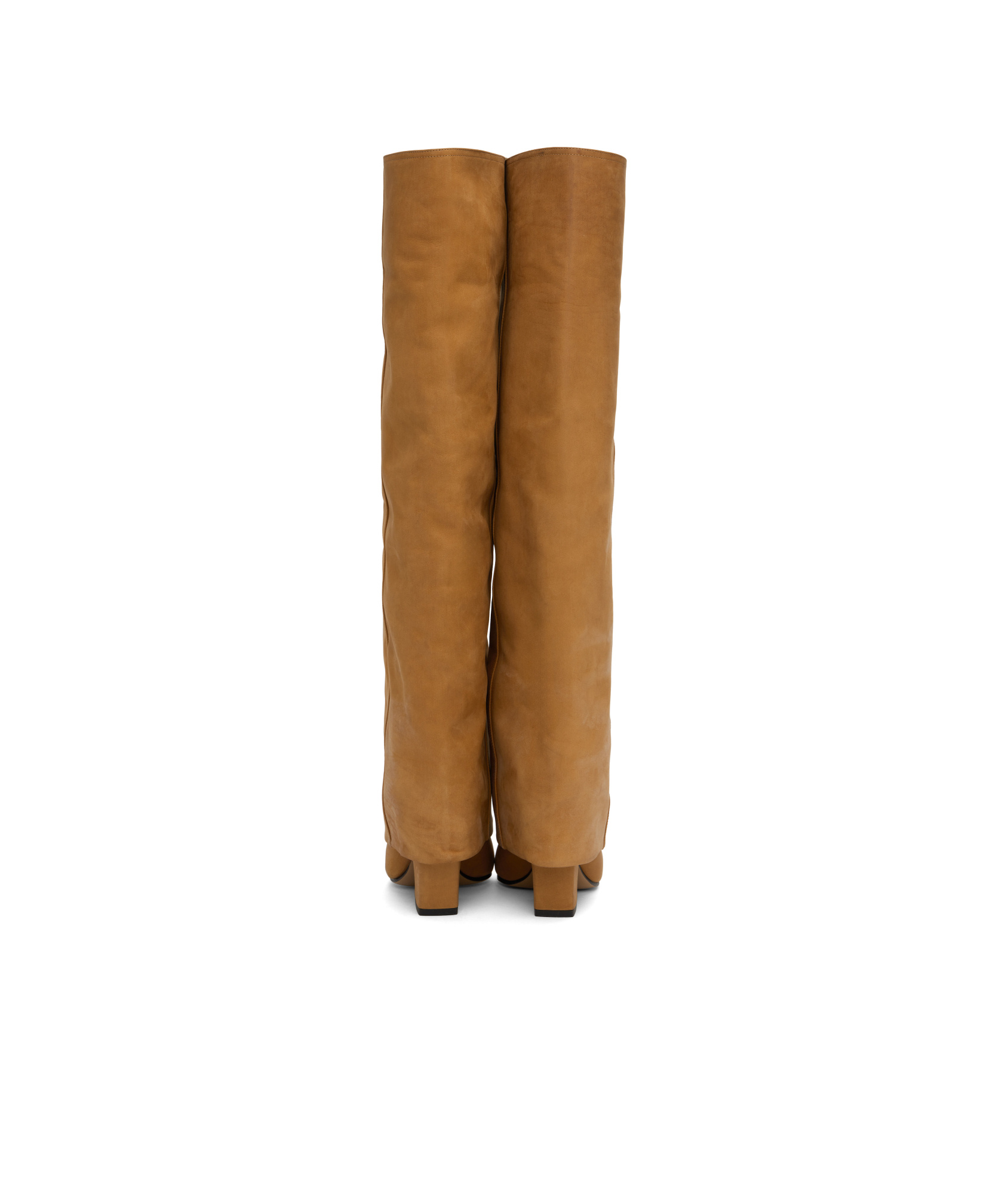 Paris Texas Jane Fold Over Tall Boots In Caramel Color