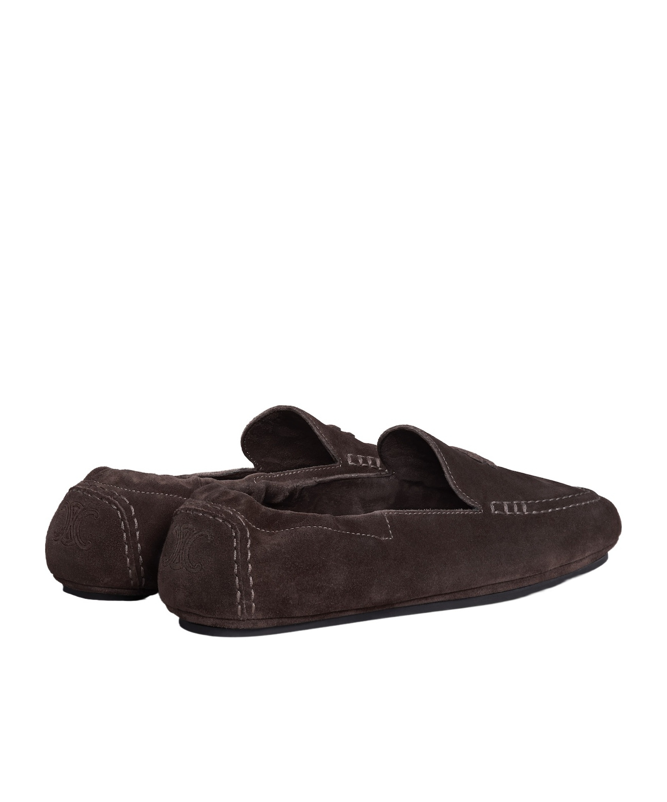 Celine Adam Loafer In Suede Calfskin In Brown