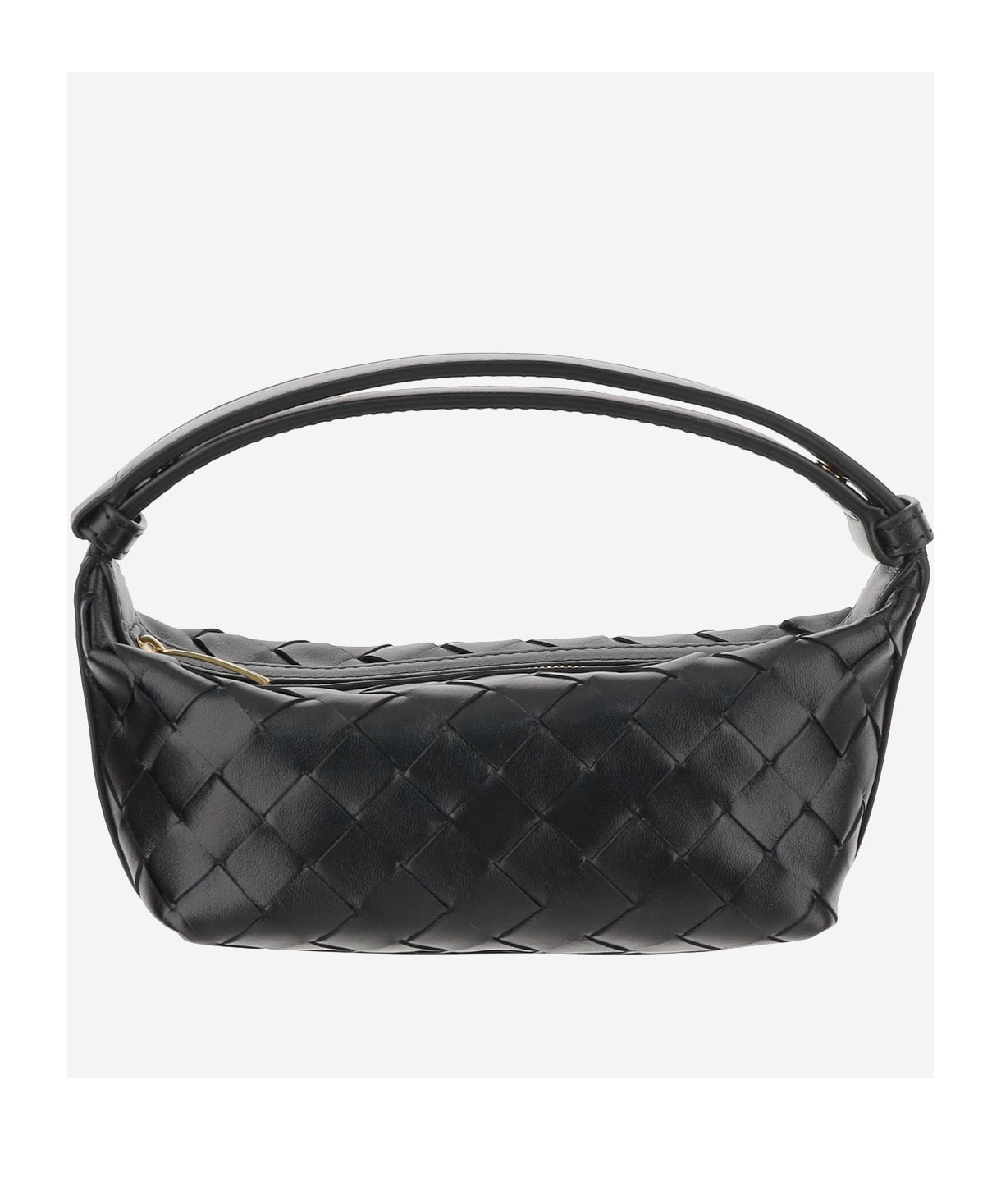 Bottega Veneta Woven Design Handbag In Black