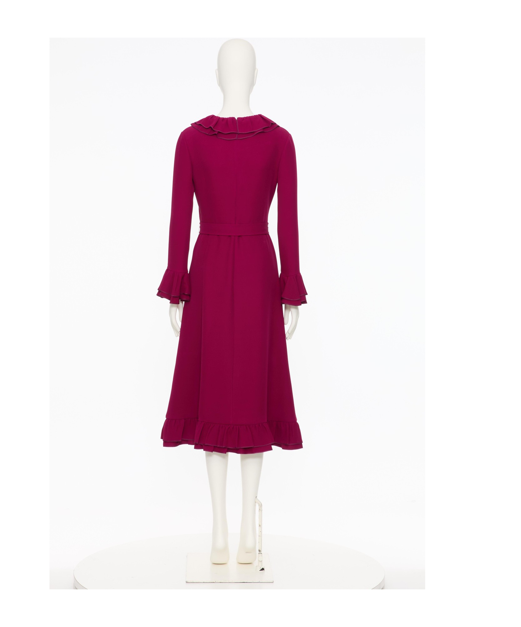 Valentino Cady Couture Ruffled Midi Dress In Purple