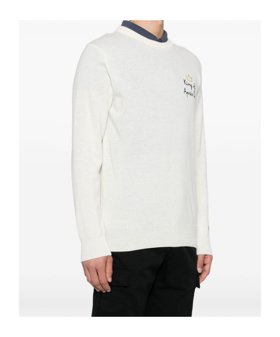 Shop Mc2 Saint Barth Long-sleeved Sweater In White