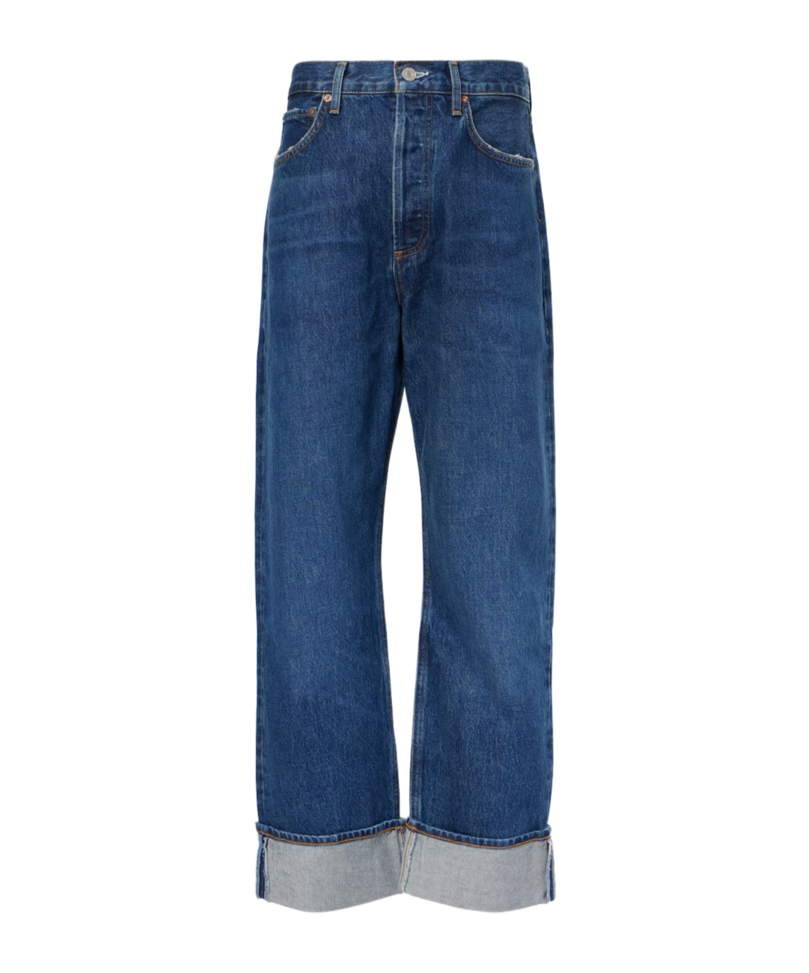 Agolde Fran Mid-rise Straight-leg Denim Trousers In Blue