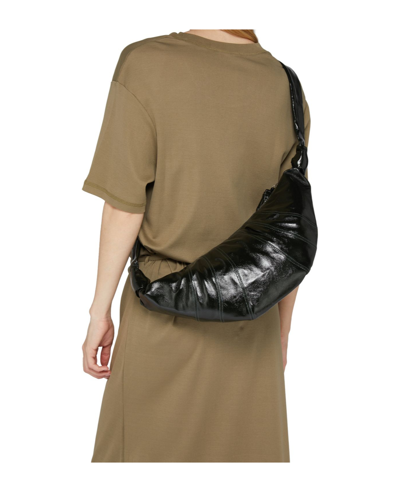 Lemaire Medium Croissant Croissant Horn Shoulder Bag In Black