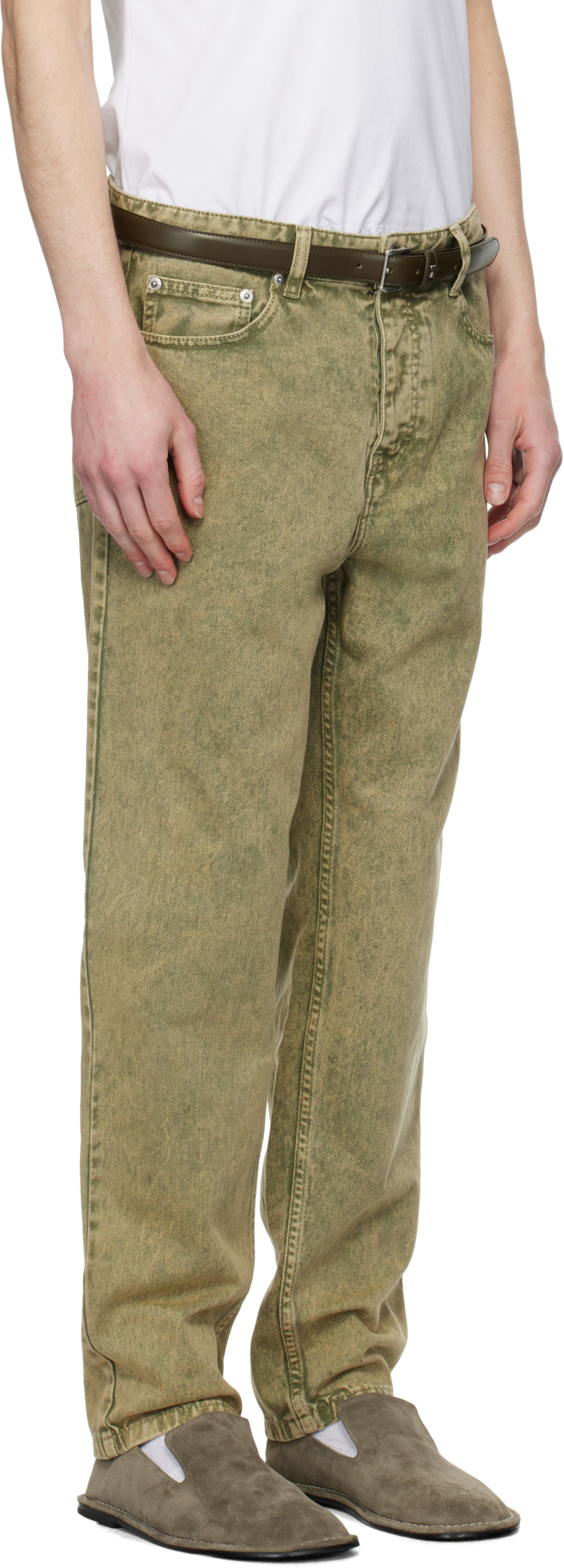 Shop Ami Alexandre Mattiussi Belt-loop Jeans In Gray