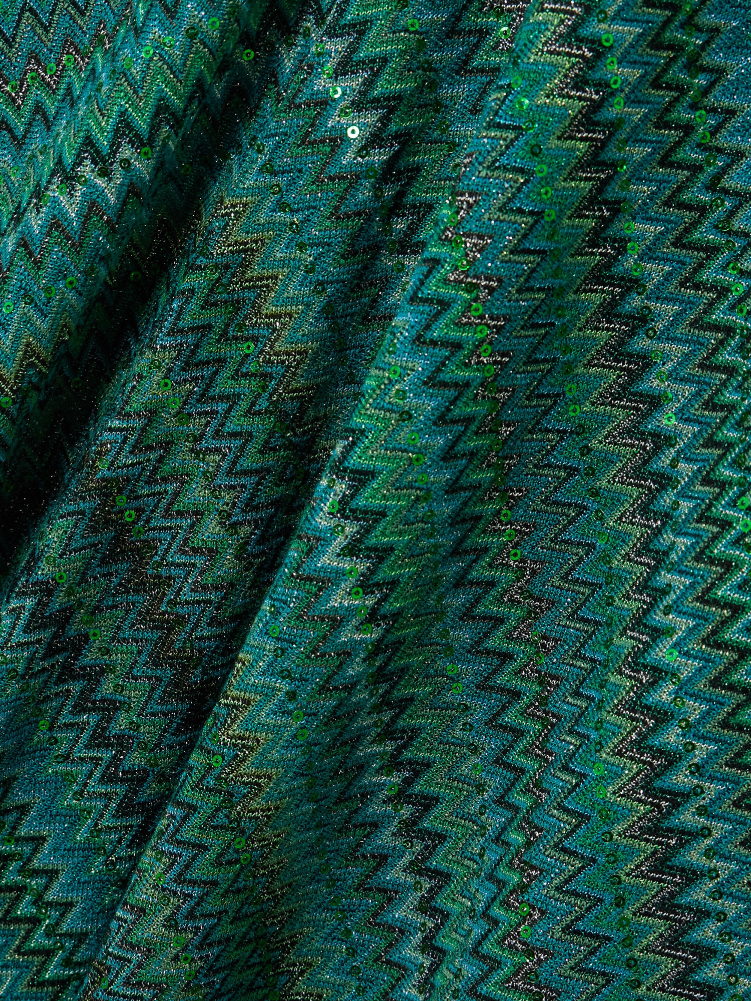 MISSONI SEQUINED STRIPED METALLIC CROCHET-KNIT MAXI SKIRT
