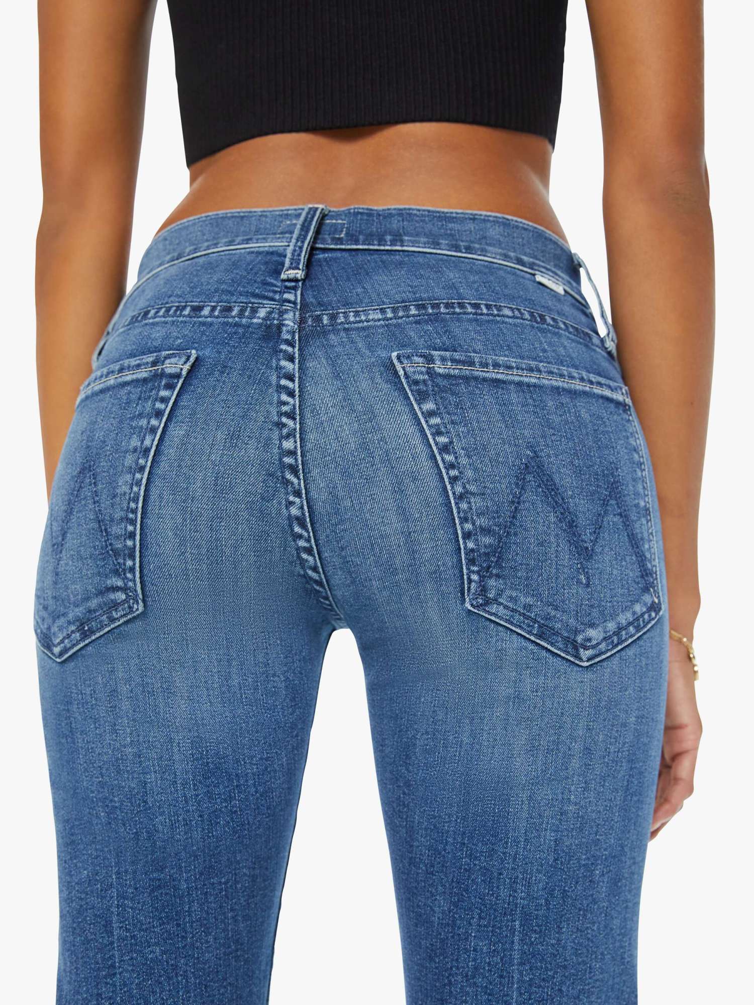 Mother Logo Denim Pants In Blue