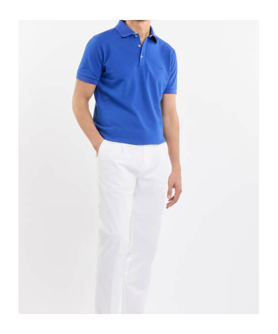 Fay Collar Polo Slits Short Sleeves In Blue