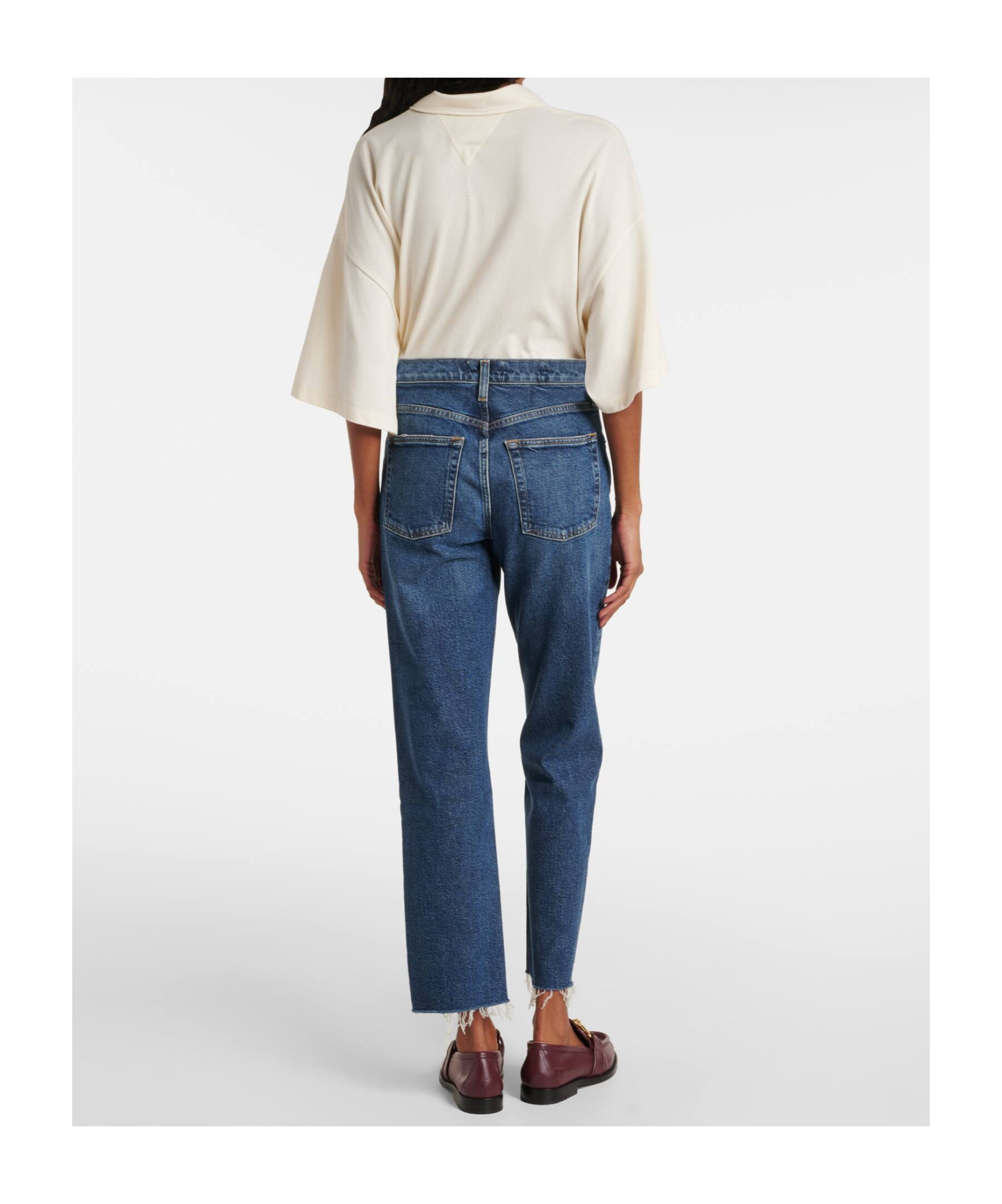 Agolde Valen Mid-rise Straight-leg Denim Trousers In Black