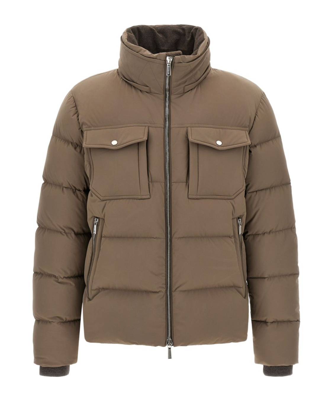 Moorer Alarick Quilted Flap-pocket Jacket In Brown
