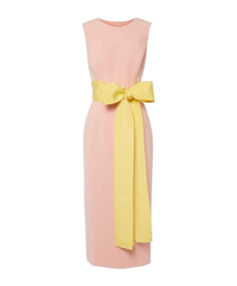 Carolina Herrera Bow-detail Crepe Midi Dress In Pink