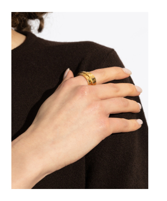 Mm6 Maison Margiela Mm6 By Maison Margiela Numbers-motif Ring In Yellow