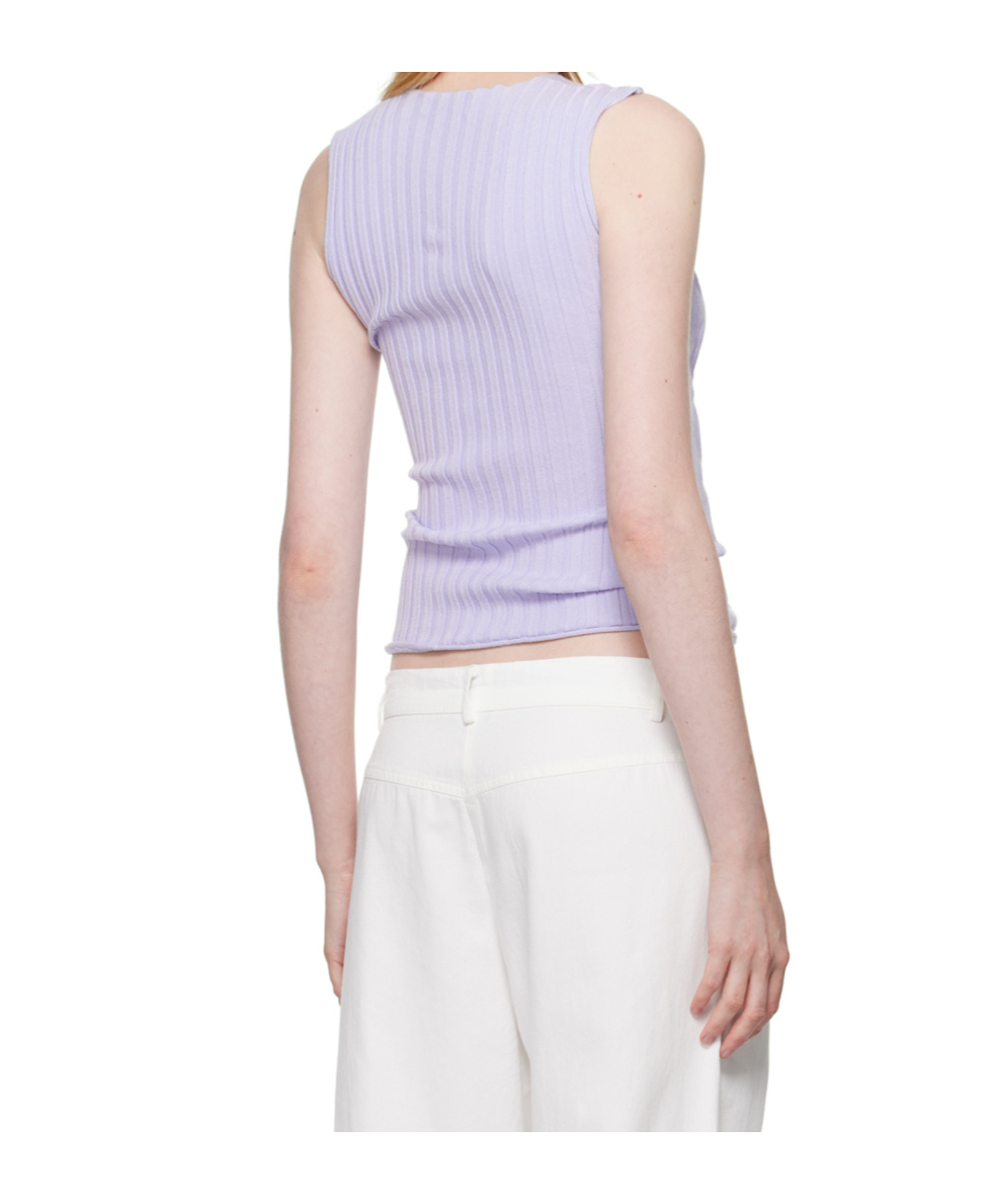 Gimaguas Blue Forat Tank Top In White