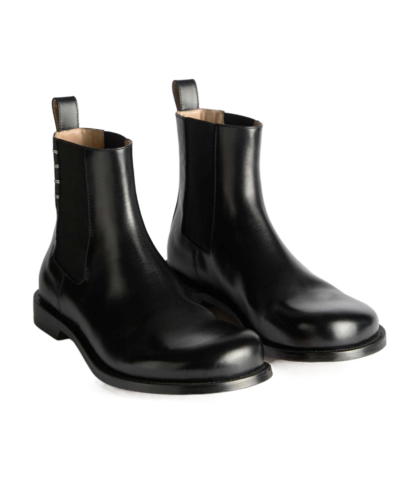Jw Anderson Loafer Ankle Boots Round Toe Pull Tab In Black