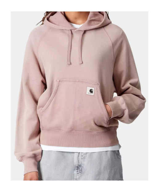 Carhartt Wip Hooded Hudson Sweatshirt In Daphne Colour In Pink