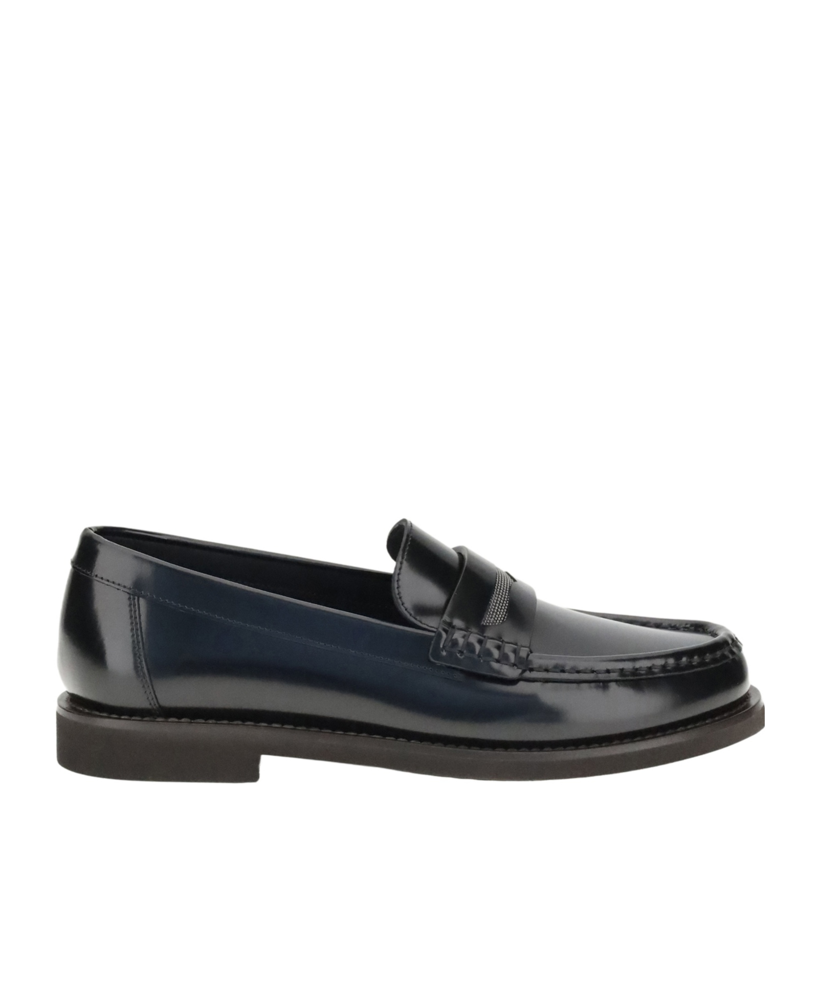 Brunello Cucinelli Leather Loafers In Blue