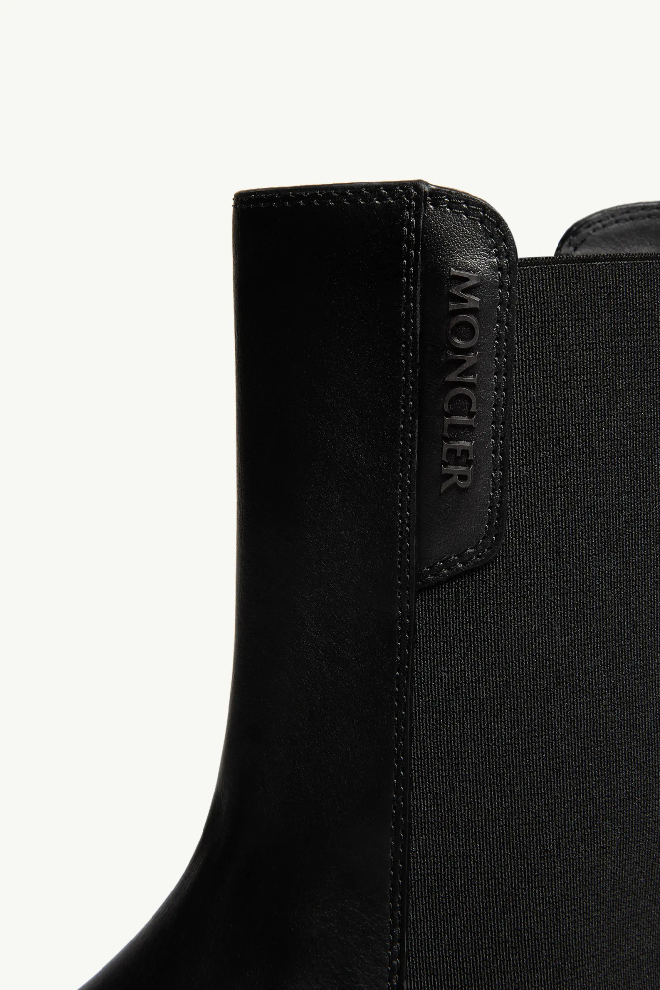 Moncler Black Leather Aurea Chelsea Ankle Boots In Black