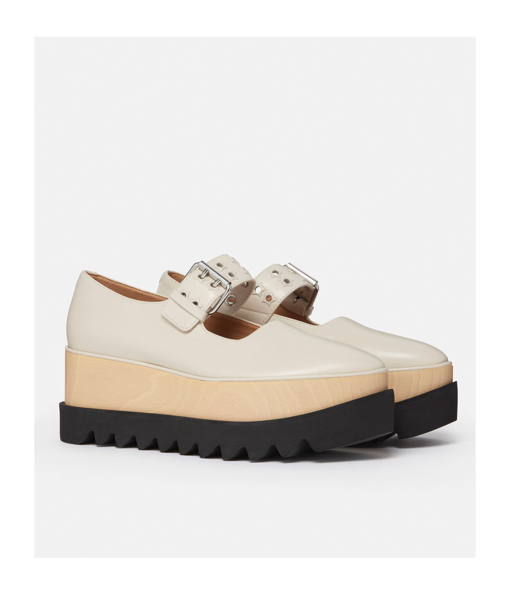 Stella Mccartney Elyse Plateau-schuhe Mit Sternnieten In Nude