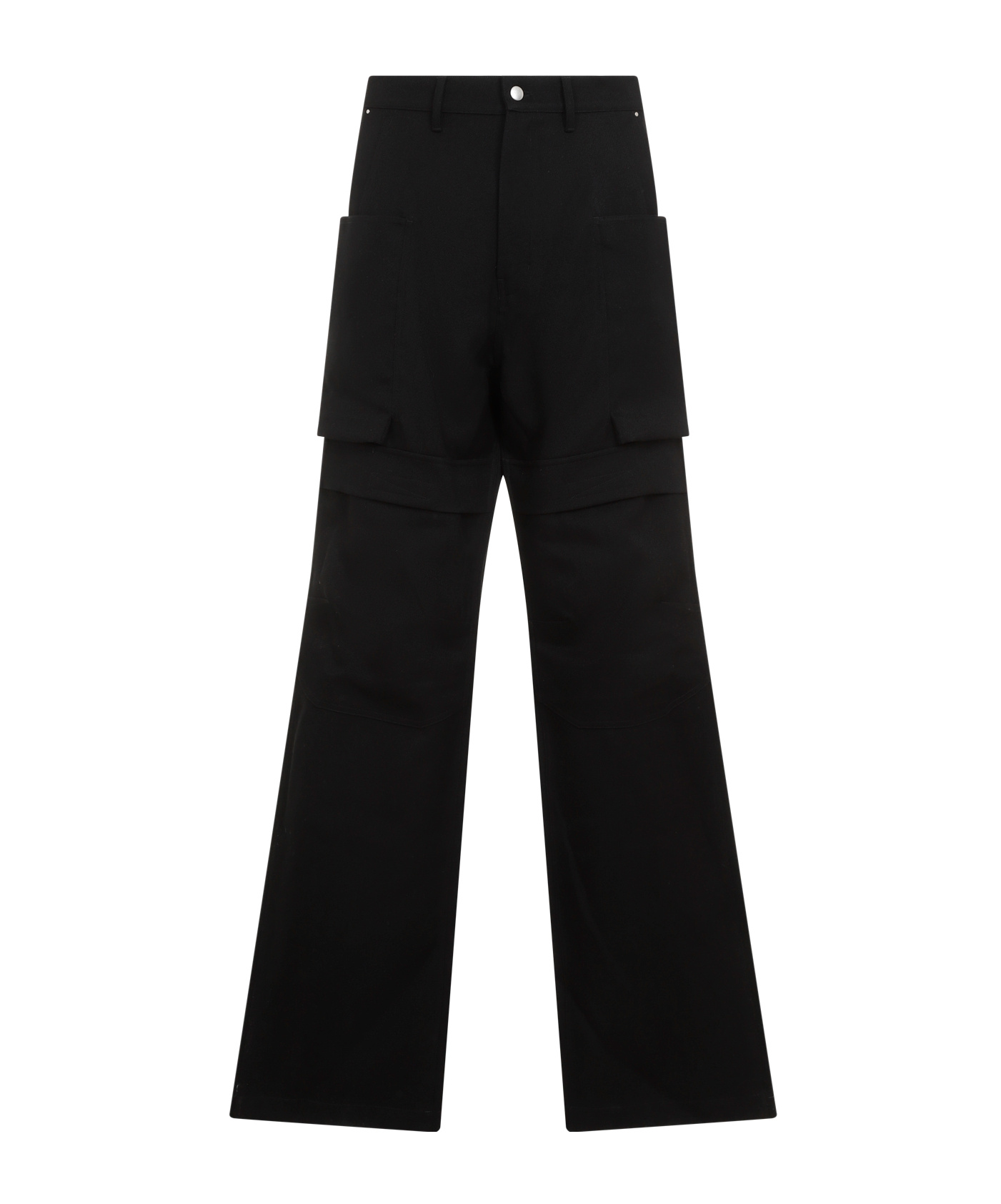 Rick Owens Stefan Wide-leg Brushed Cotton-twill Cargo Trousers In Black