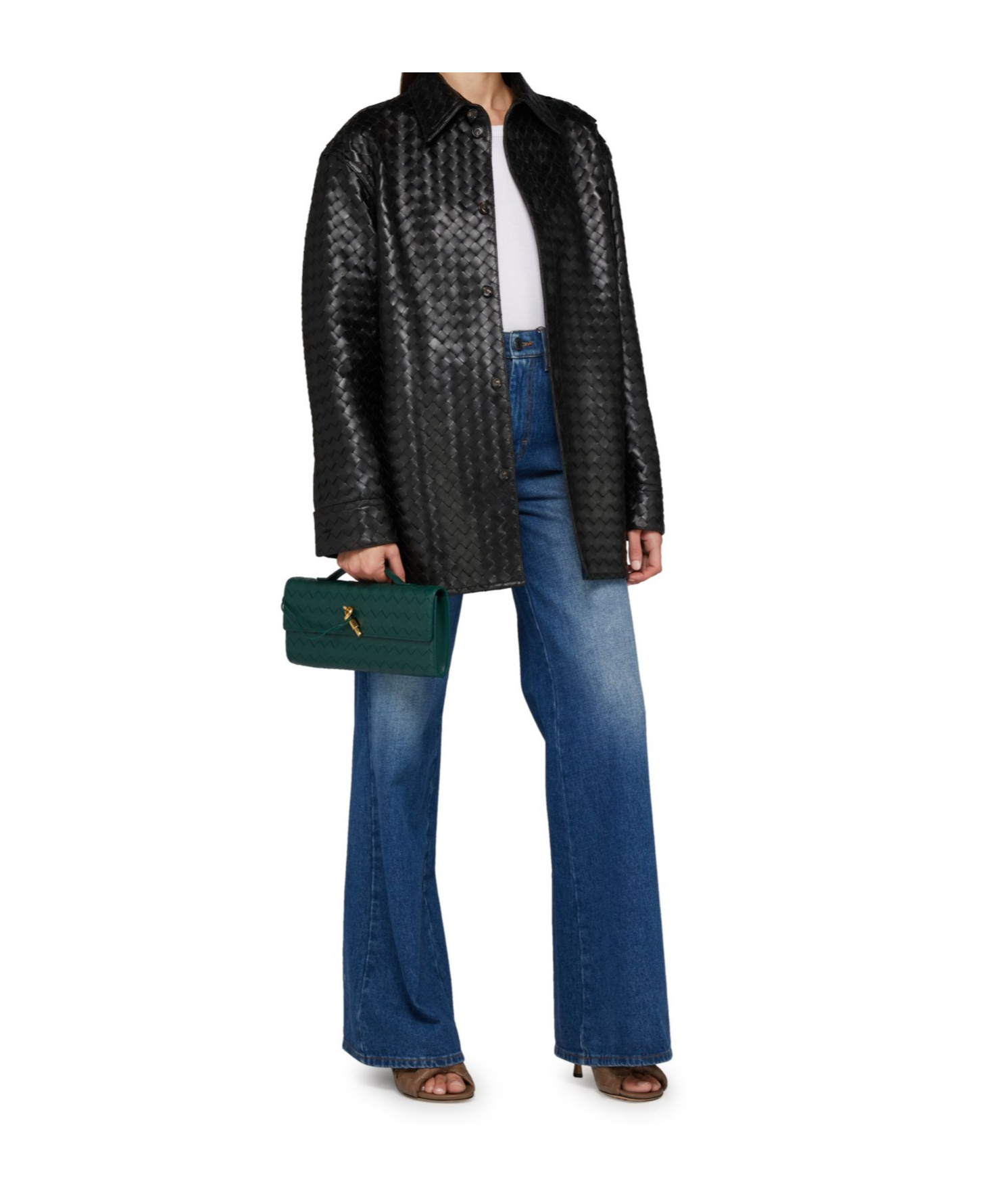 Shop Bottega Veneta Long Clutch Bag In Green