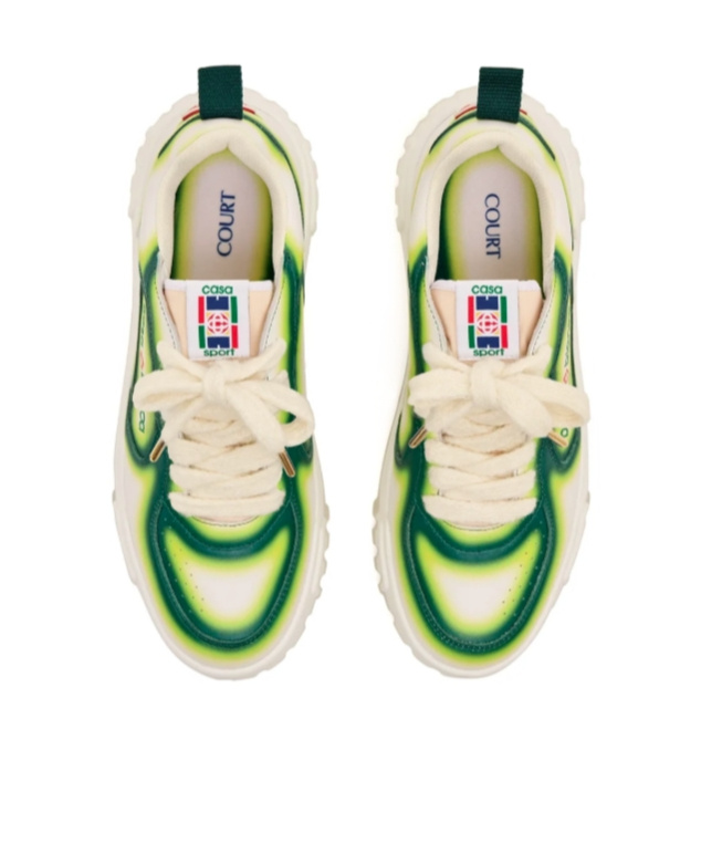 Casablanca Men's Court Green Fade Sneaker In Nude