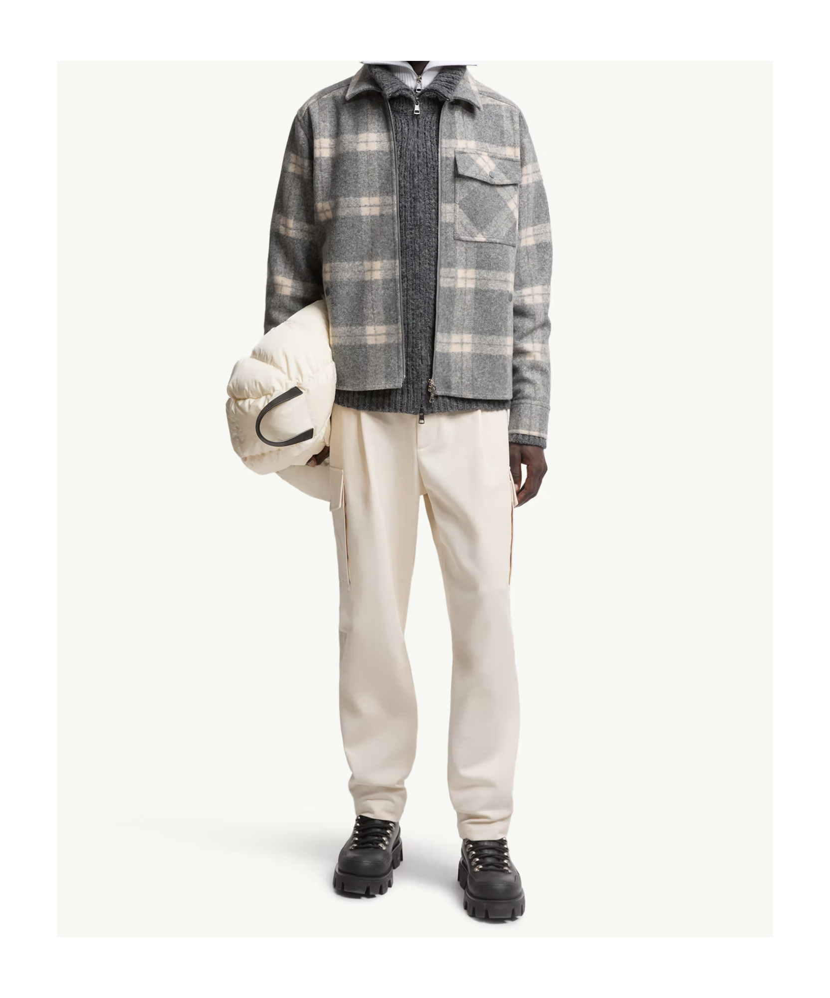 Moncler Graphic Logo Long Sleeve Cotton T-shirt In Gray