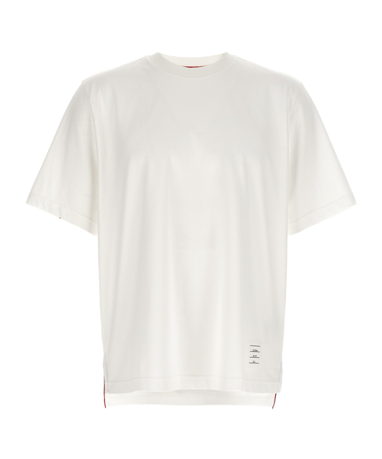 Thom Browne Rwb Knit Trim T-shirt White In White