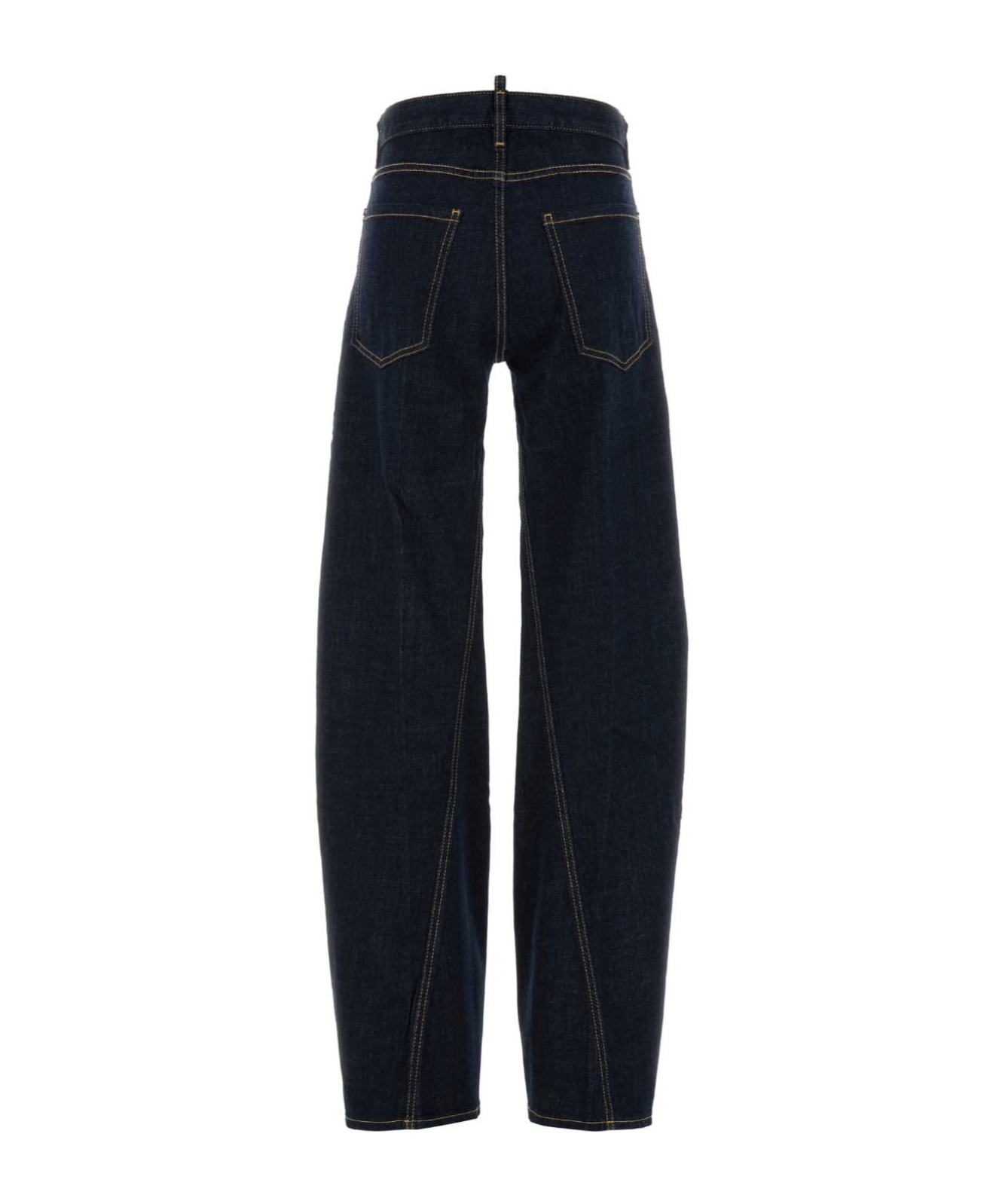 Dsquared2 Twisted Stretch Denim Trousers Pockets In Black