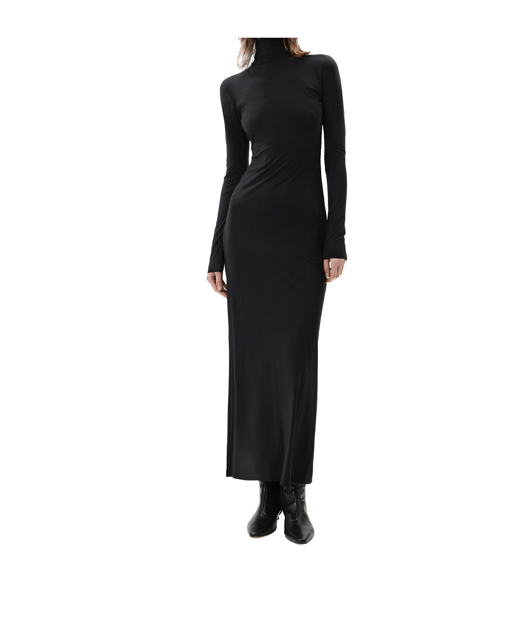 Amazuìn Jenna Roll-neck Open-back Dress In Black