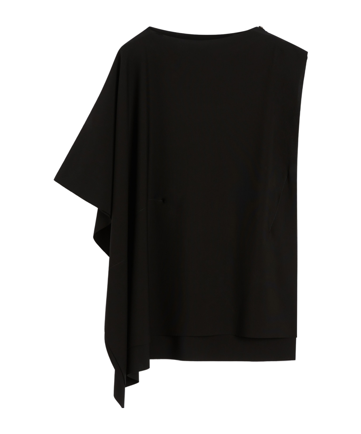 Sportmax Asymmetric Ruffled Top In Black