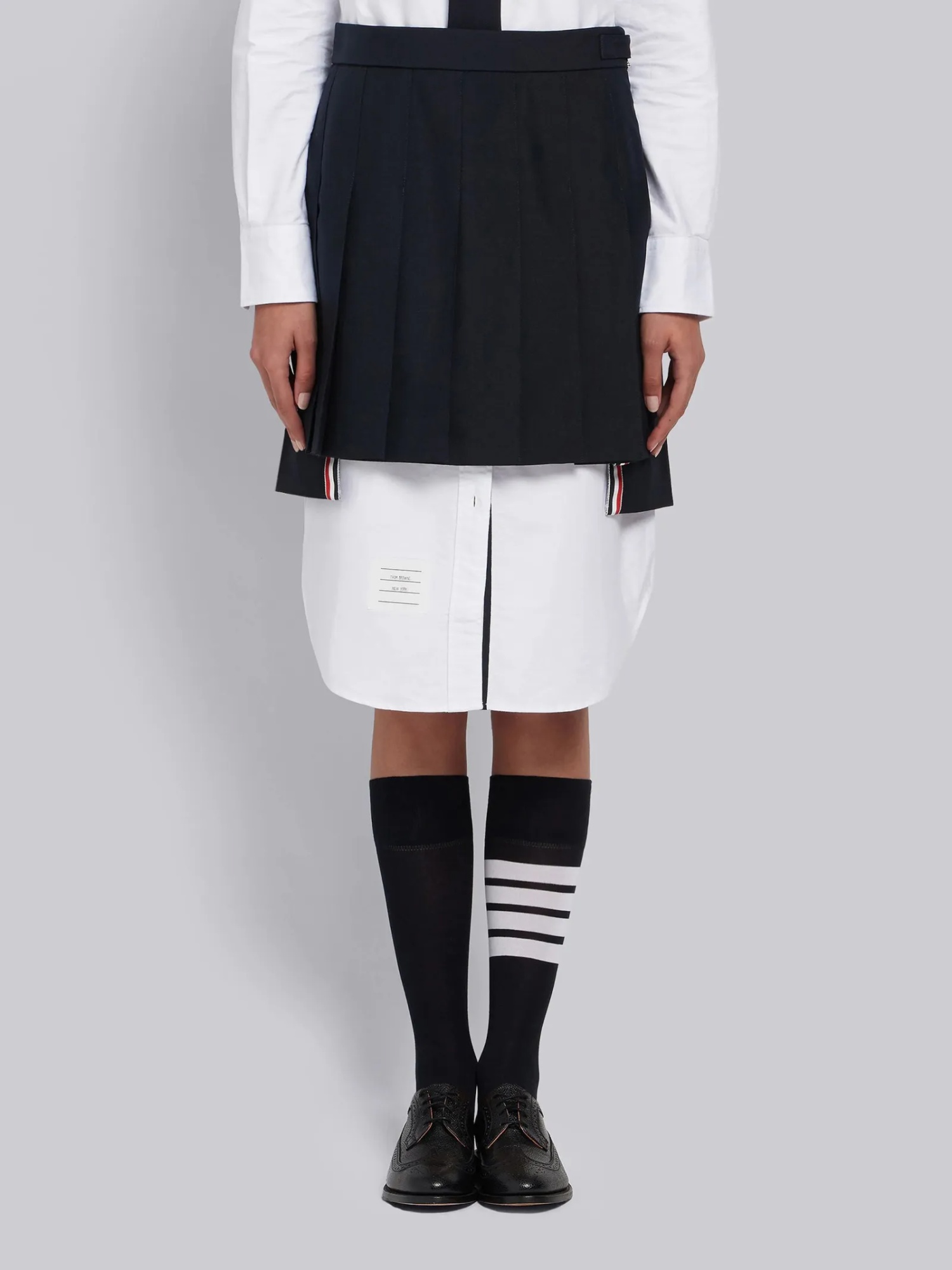 Thom Browne Asymmetric Design Mini Wool Skirt In Black