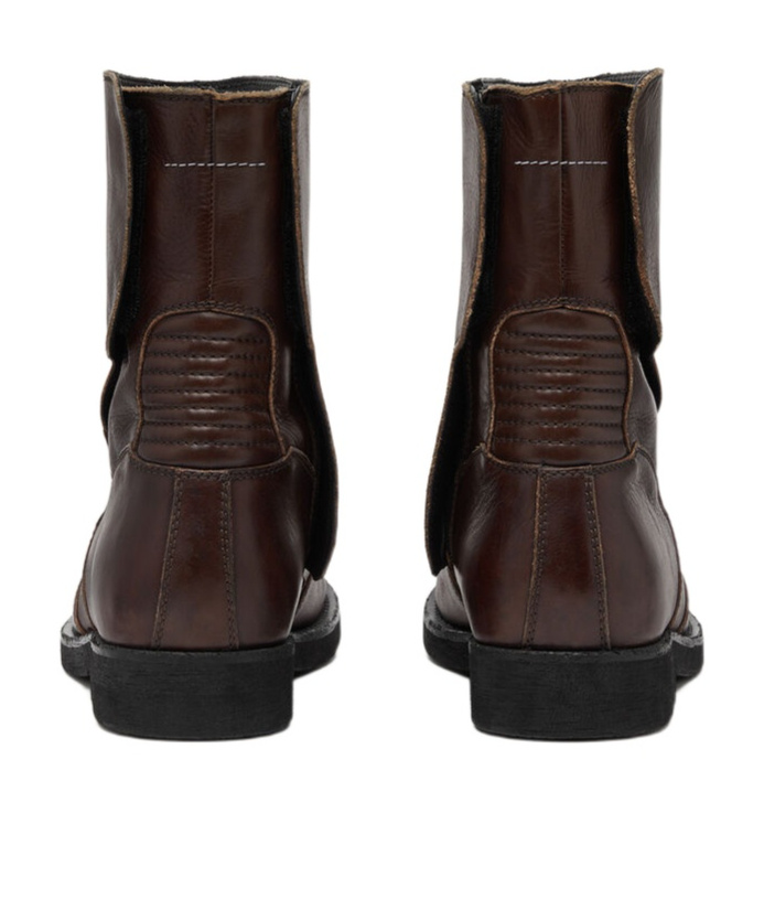 Mm6 Maison Margiela Biker Boots In Brown