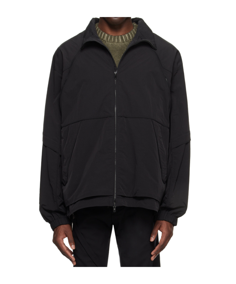 Juunj Detachable Sleeve Zipper Casual Jacket In Black