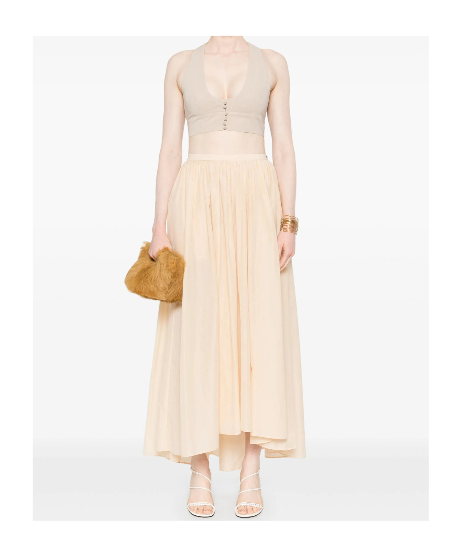 Philosophy Di Lorenzo Serafini Button Cropped Vest In Neutral