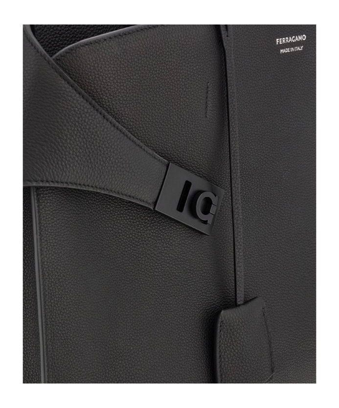Ferragamo Hug Briefcase In Black