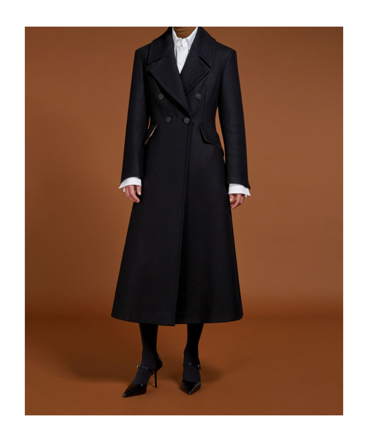 Max Mara Double-breasted Coat In Black