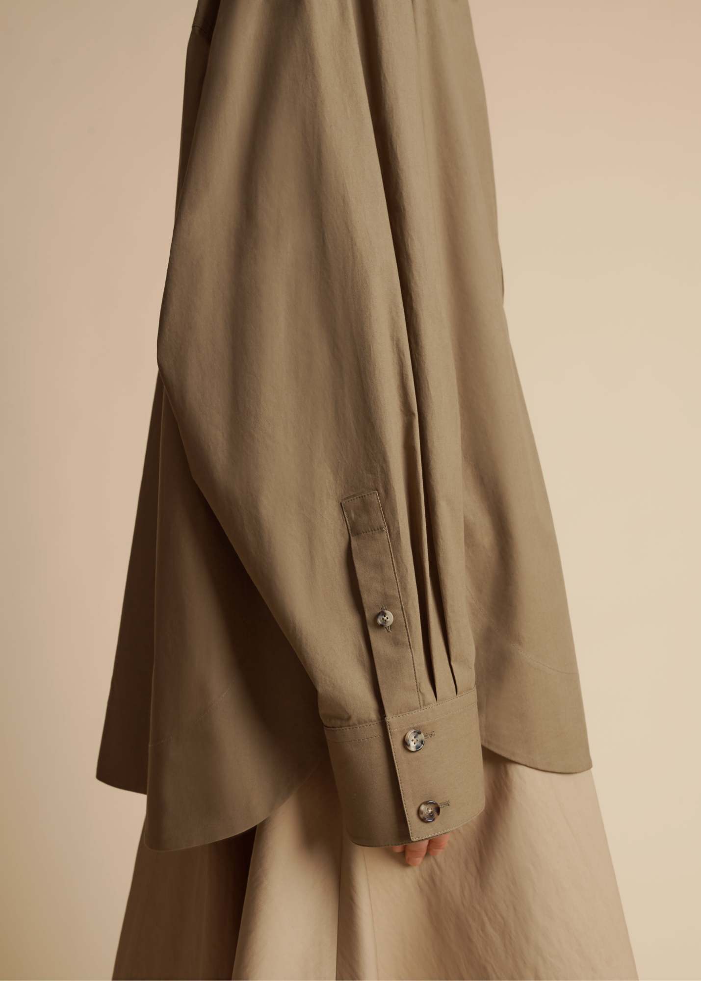 Khaite Open-necked Pullover Shirt In Brown